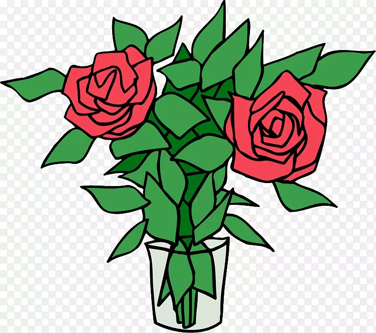 花园玫瑰海滩玫瑰花设计剪贴画设计