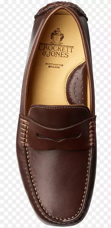 滑动鞋Crockett&Jones皮革牛皮-固特异焊缝