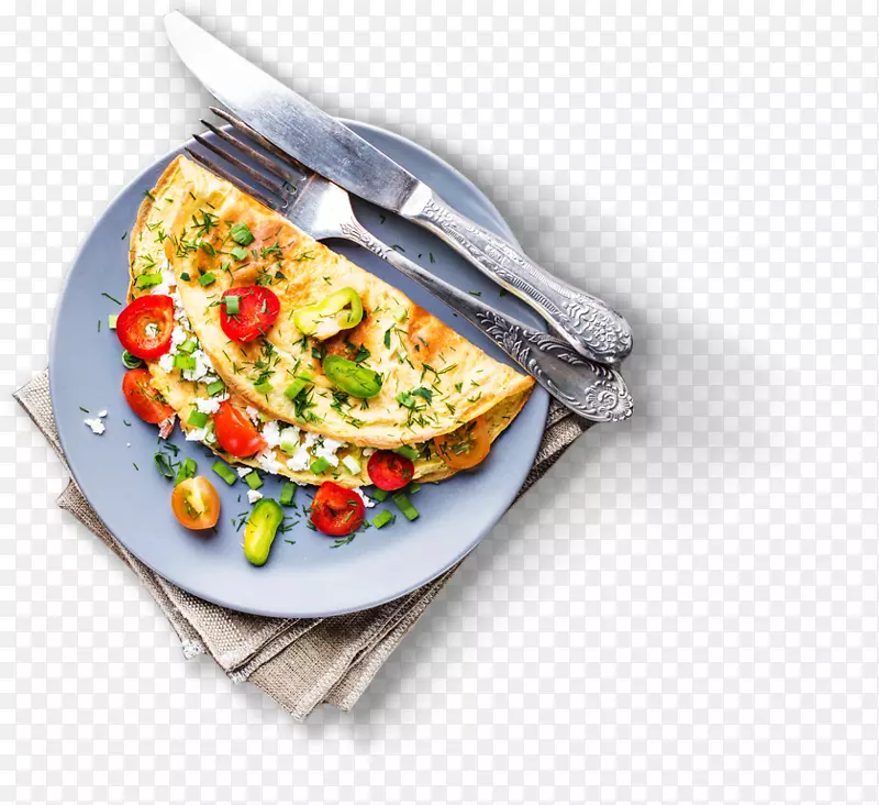 煎蛋卷，素食烹饪，早餐配方装饰-早餐