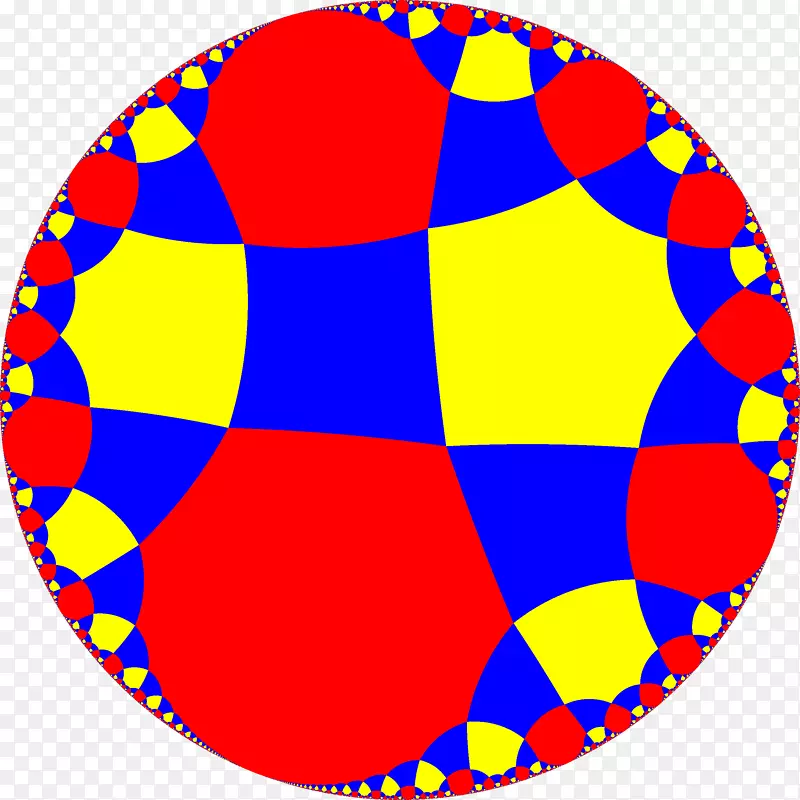 圆形镶嵌Poincaré盘模型六边形五边形圆