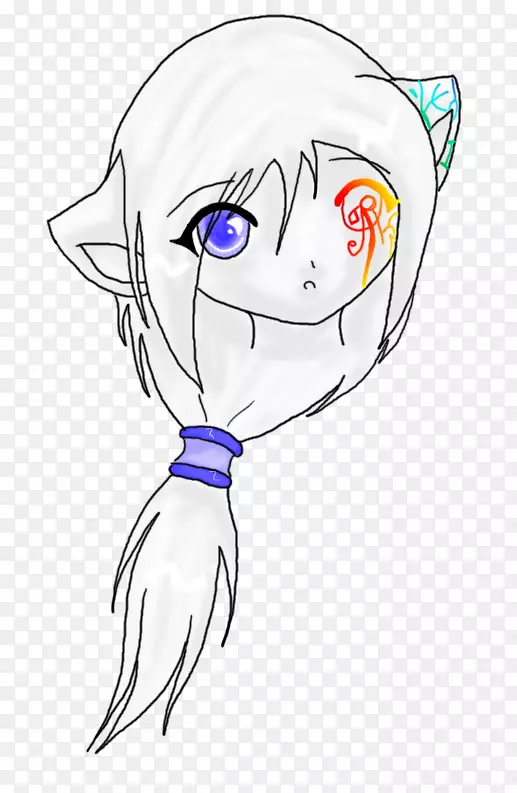 线条艺术卡通耳朵剪贴画-xeri