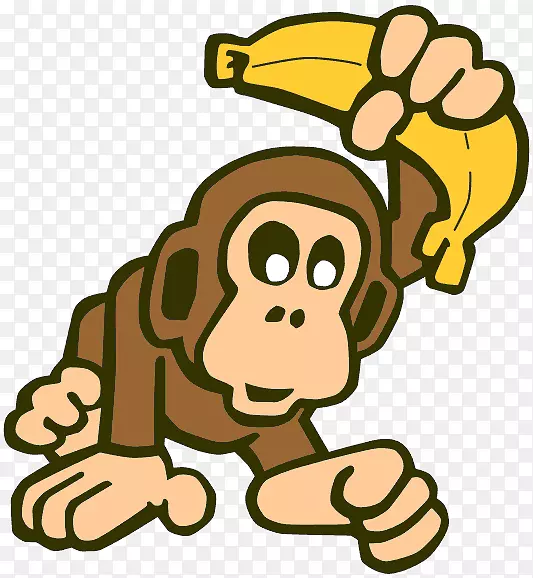 猴子和香蕉问题卷尾猴剪贴画-香蕉