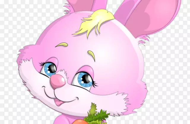 复活节兔欧洲兔家兔-可爱的粉红色兔子