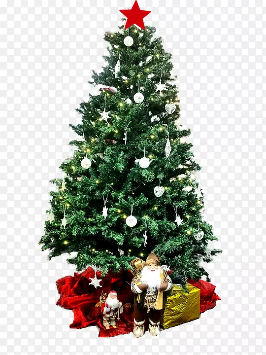 圣诞树，圣诞点缀，圣诞彩灯，礼物，圣诞树