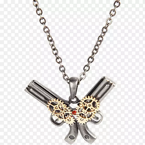 耳环项链，魅力和吊坠，珠宝，玛瑙-蒸汽朋克项链