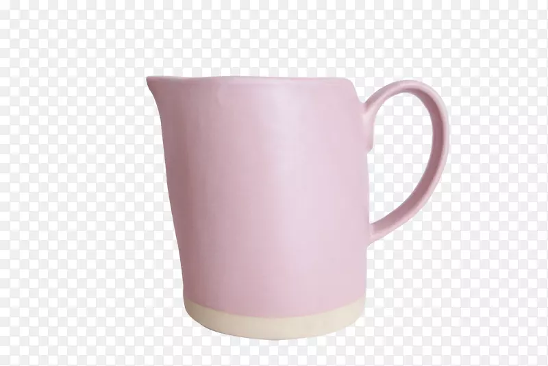 水壶杯彩色粉红陶瓷杯