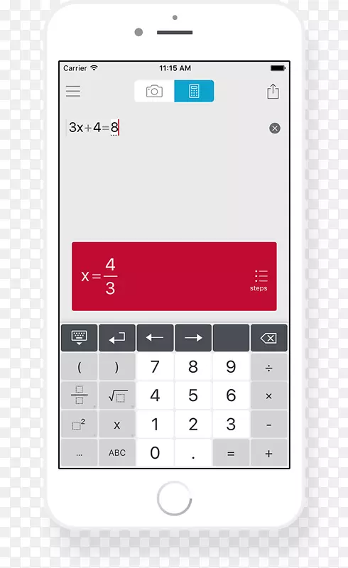 功能手机智能手机PhotoMath数学应用iPhone-手写的数学问题解决