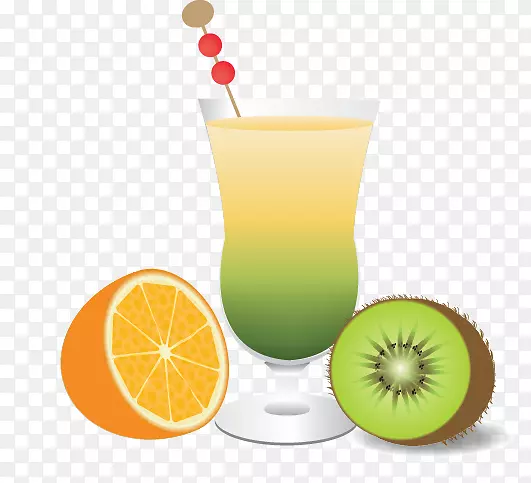 橙汁，石灰精鸡尾酒装饰，哈维·沃班格-新鲜水果