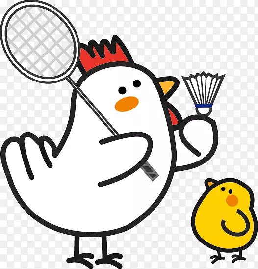 公鸡0新年卡免费-羽毛球运动员剪影