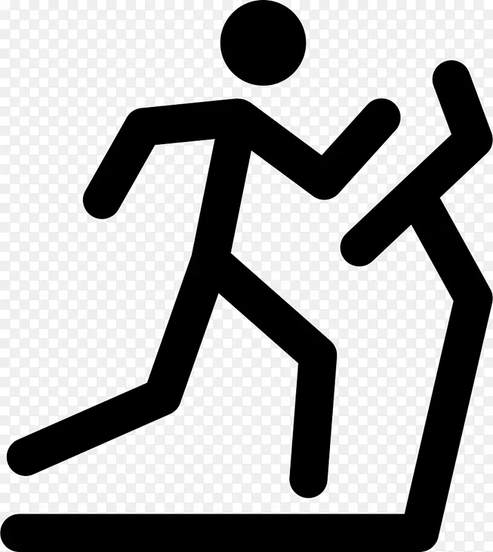 贴纸人跑步练习跑步机手杖贴纸人跑步者-在跑步机上跑步