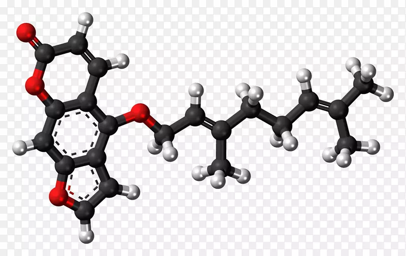 佛手霉素化学球棒模型呋喃妥马林化学物质