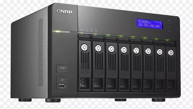 磁盘阵列网络存储系统家庭服务器计算机服务器qnap ts-869支持计算机