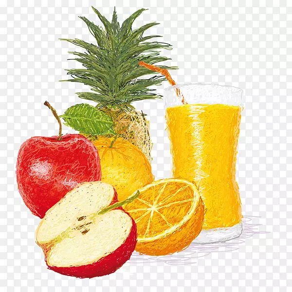 橙汁，苹果，奥兰吉纳汽水饮料-朱斯·达纳纳斯