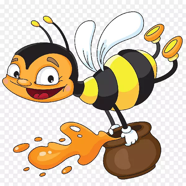 西方蜜蜂绘画剪辑艺术-卡通蜜蜂