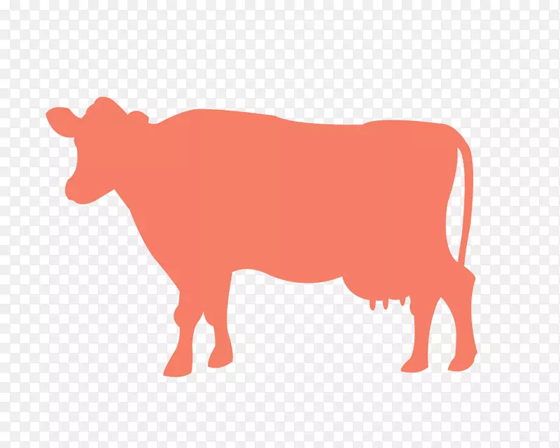 牛磺酸牛的剪影剪贴画-放牧牛