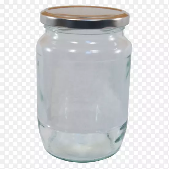 梅森罐盖食品储存容器塑料.两个玻璃瓶