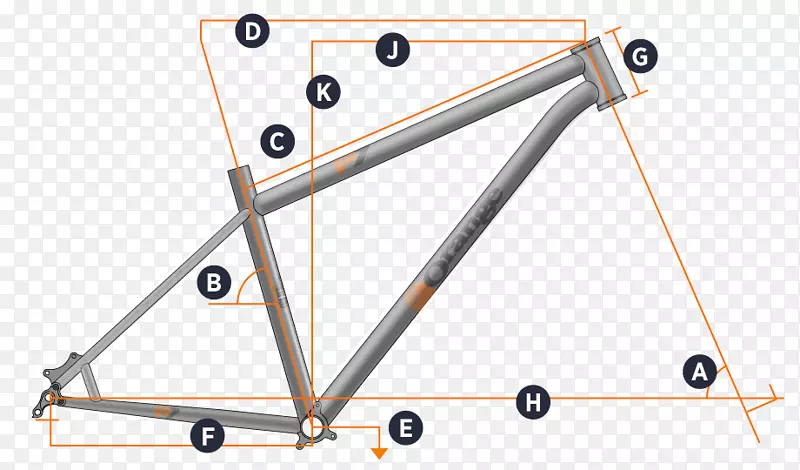 自行车架橙色山地车29er橙色多边形