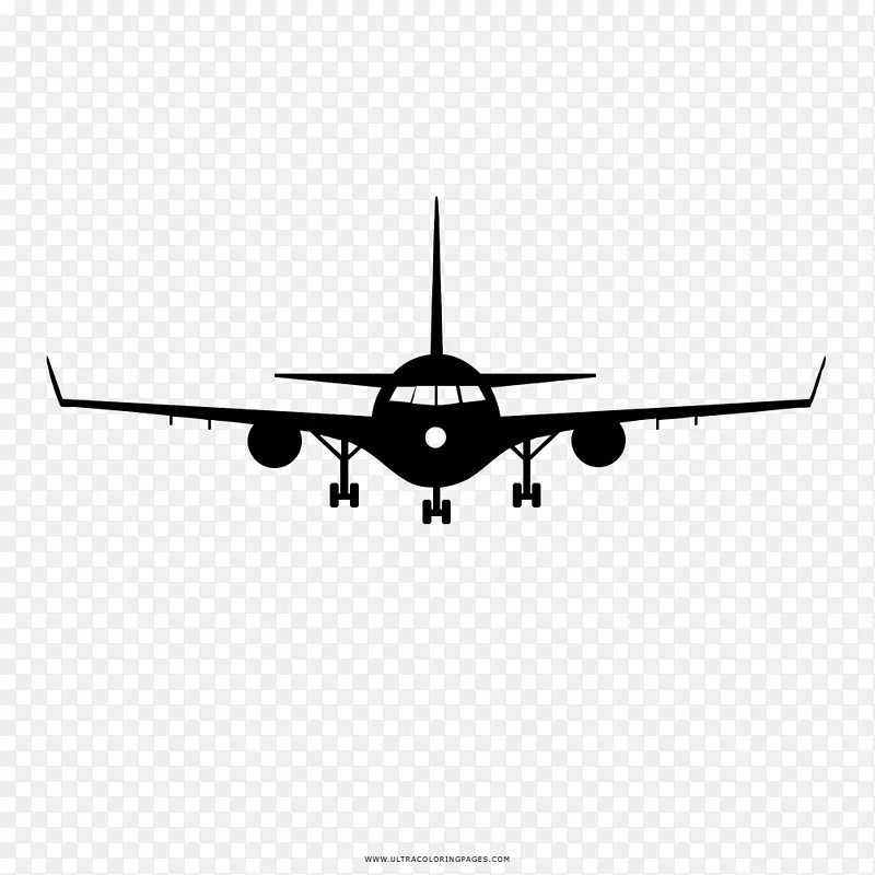 窄体飞机黑白素描画册-飞机