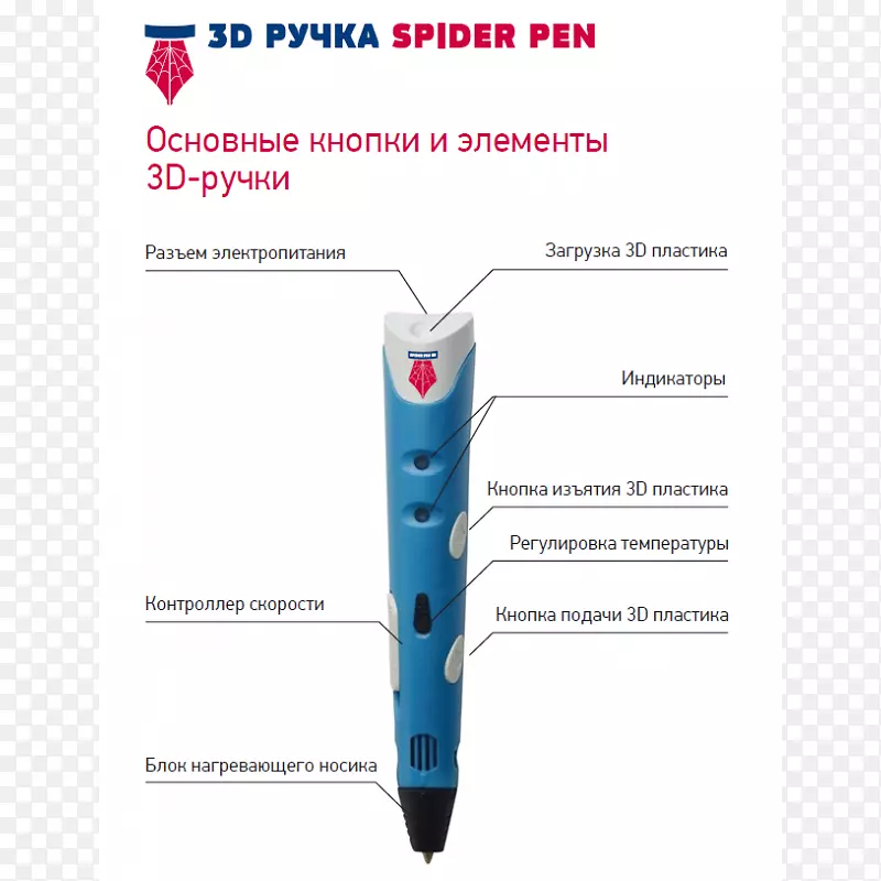 3涂鸦笔丙烯腈丁二烯苯乙烯蓝塑料笔