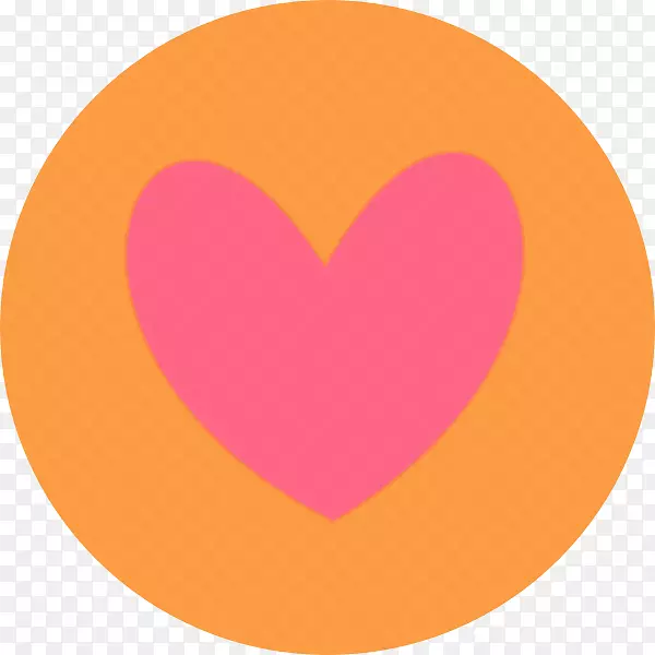 心脏圆夹艺术橙色曲线