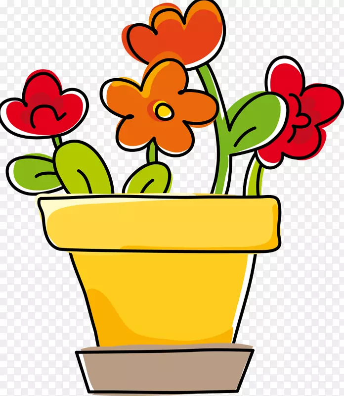 花卉设计花盆花瓶牵伸-花
