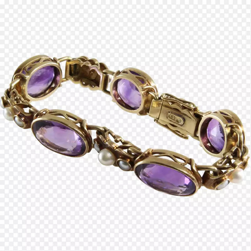 紫水晶手镯金宝石珍珠