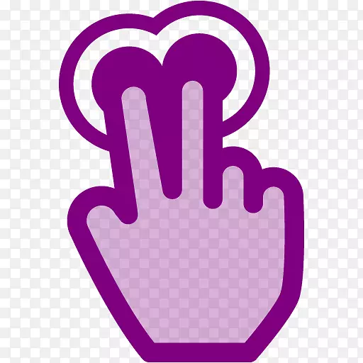 手指双击紫色电脑图标剪贴画