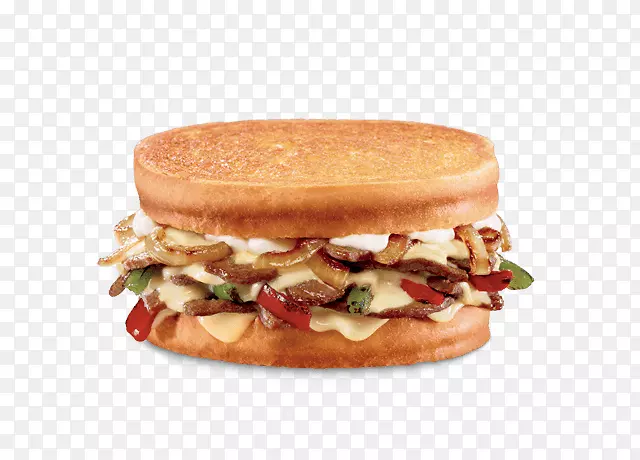 鲑鱼汉堡芝士汉堡滑块水牛汉堡早餐三明治-融化奶酪