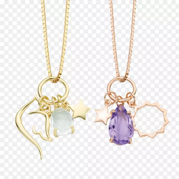 紫水晶项链魅力和挂件紫色身体珠宝-项链