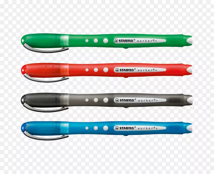 滚珠笔纸稳定器工人彩色卷轴球施万-稳定器施瓦恩公司。公斤笔