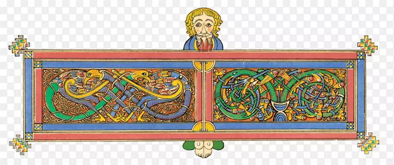 凯尔特人书和盎格鲁-撒克逊艺术与装饰凯尔特艺术福音卢克-爱尔兰节