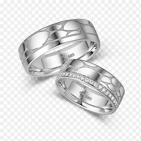 结婚戒指银金订婚戒指