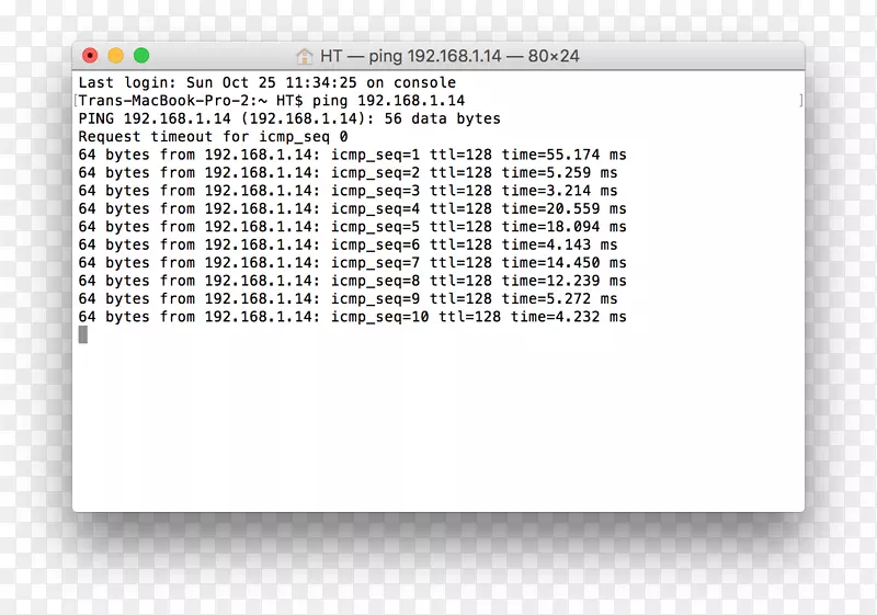 ping IP地址因特网协议MacOS-DUOC