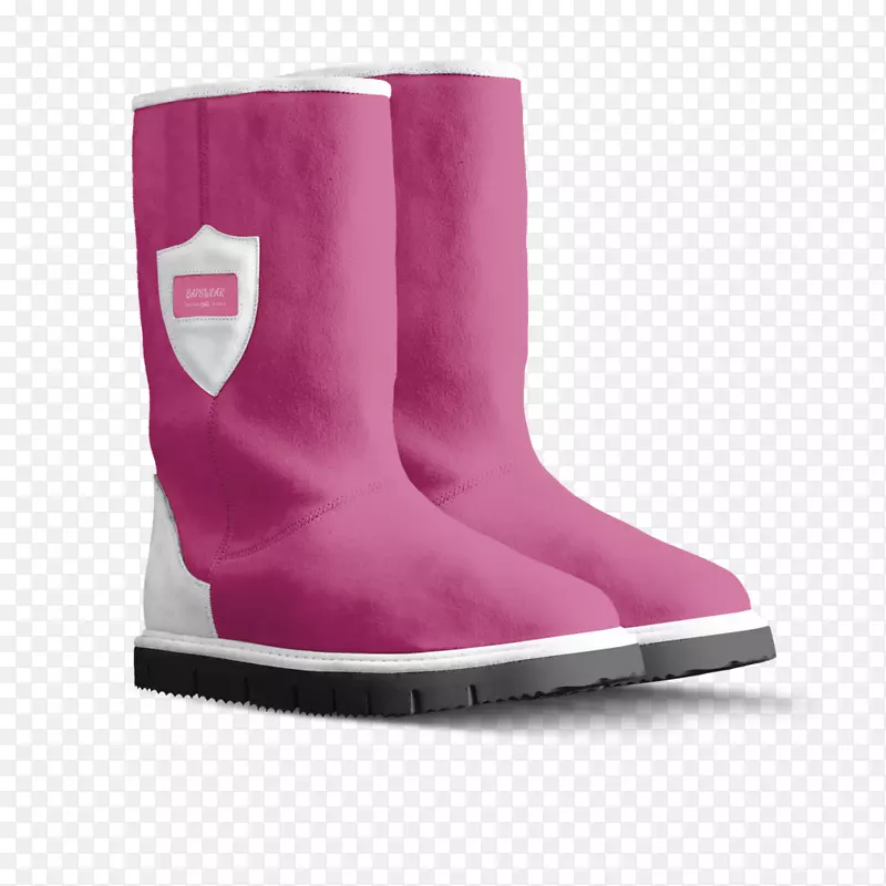 雪靴粉红m型设计