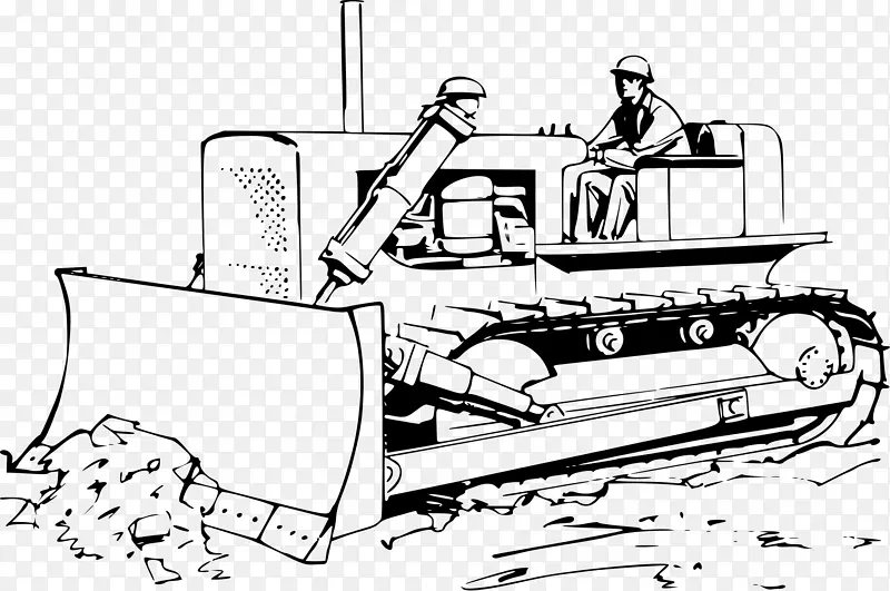 卡特彼勒公司剪贴画：运输推土机剪贴画-推土机