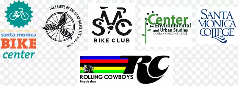 圣塔莫尼卡自行车中心标志运输字体-生态房屋标志