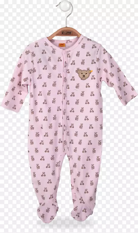 睡衣粉红色m婴儿和蹒跚学步的婴儿一件袖子紧身套装粉红色泰迪