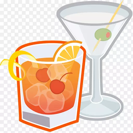 橙汁饮料鸡尾酒装饰电脑图标翻转鸡尾酒