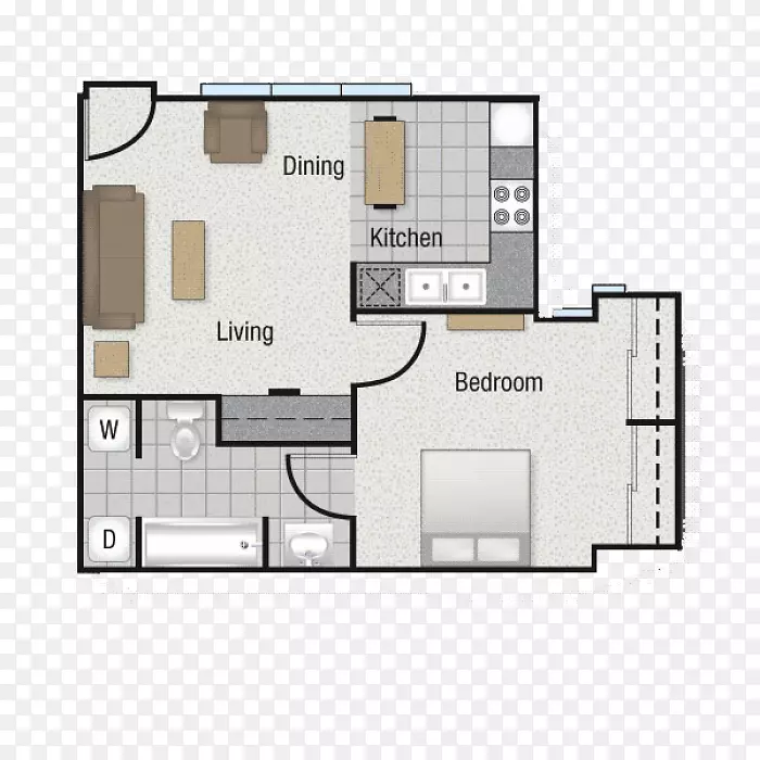 北得克萨斯大学建筑平面图公寓-浴室楼层
