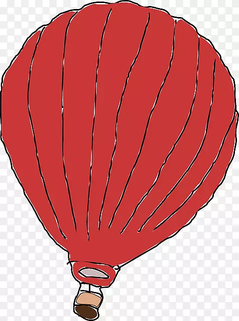 热气球绘图夹艺术.红色信封飞