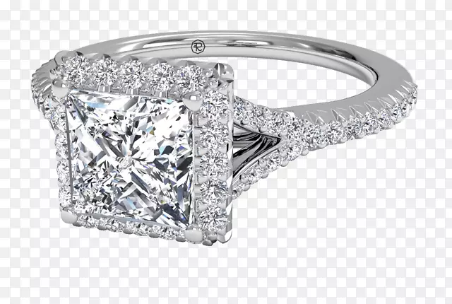 婚戒公主切割订婚戒指钻石透视