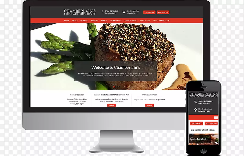 网上开发张伯伦牛排和猪排餐厅网站设计-网页设计