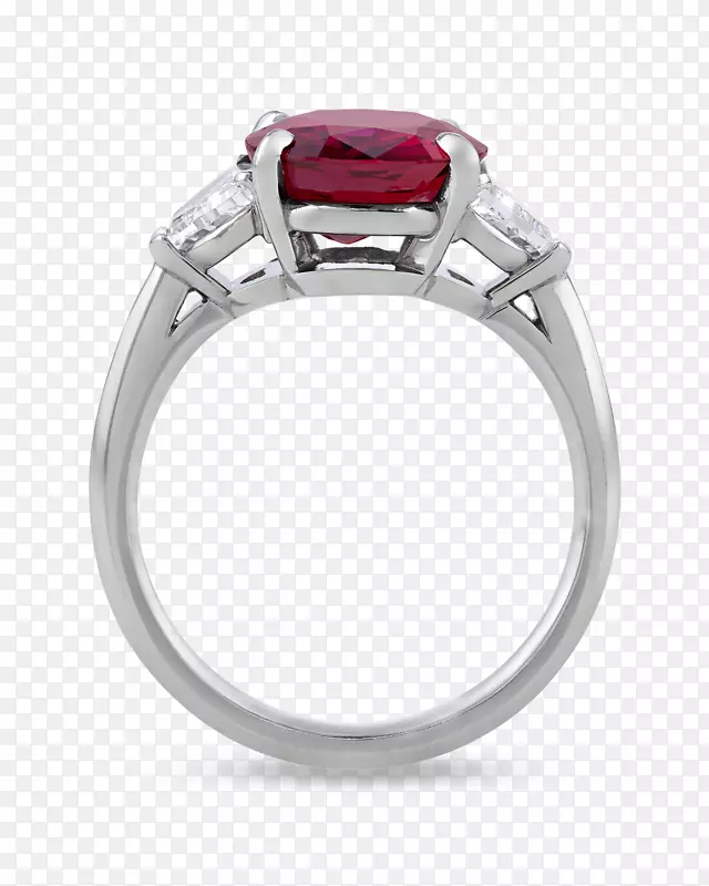 红宝石订婚戒指银首饰红宝石
