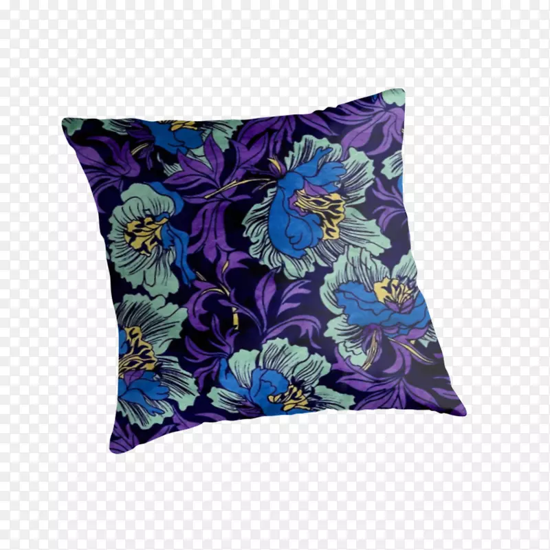 投掷枕头垫紫色蓝色枕头