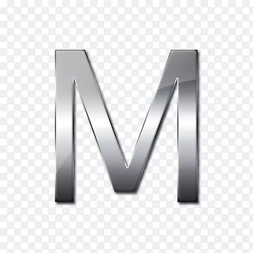 金属银字母字体-银
