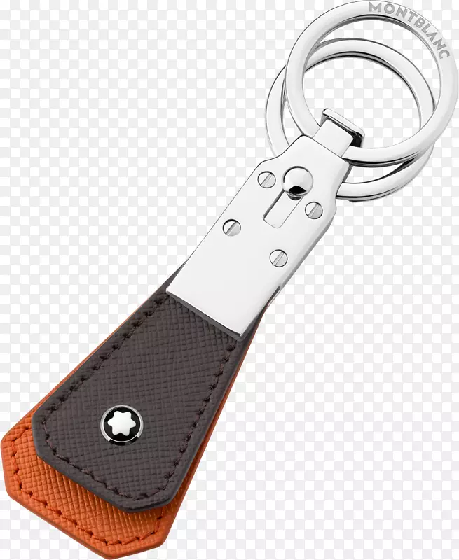 万宝龙钥匙链Meisterstück皮革钱包-橙色几何