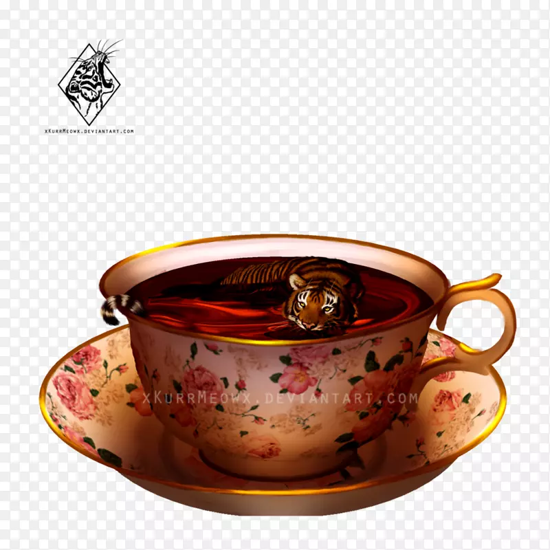 伯爵灰色茶，咖啡杯，绘画.茶