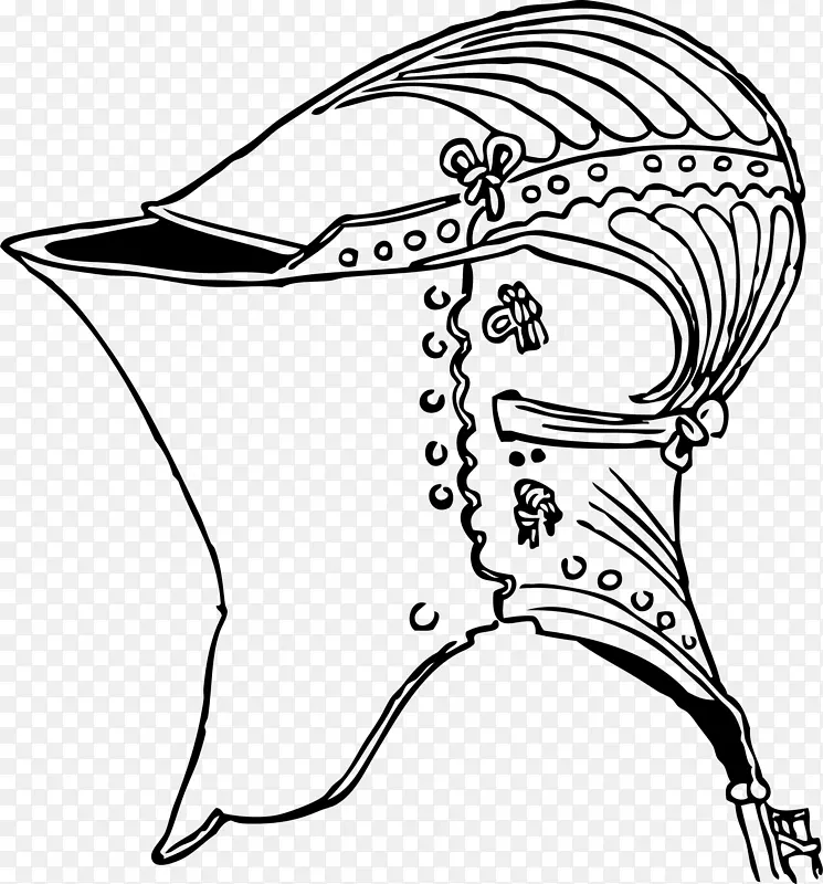中世纪骑士组成的中世纪盔甲剪贴画.头盔