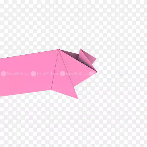 折纸粉红色m长方形-半折