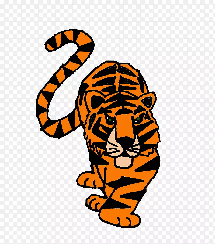 虎猫陆生动物剪贴画-老虎